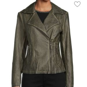 Max Studio Washed Faux Leather Jacket